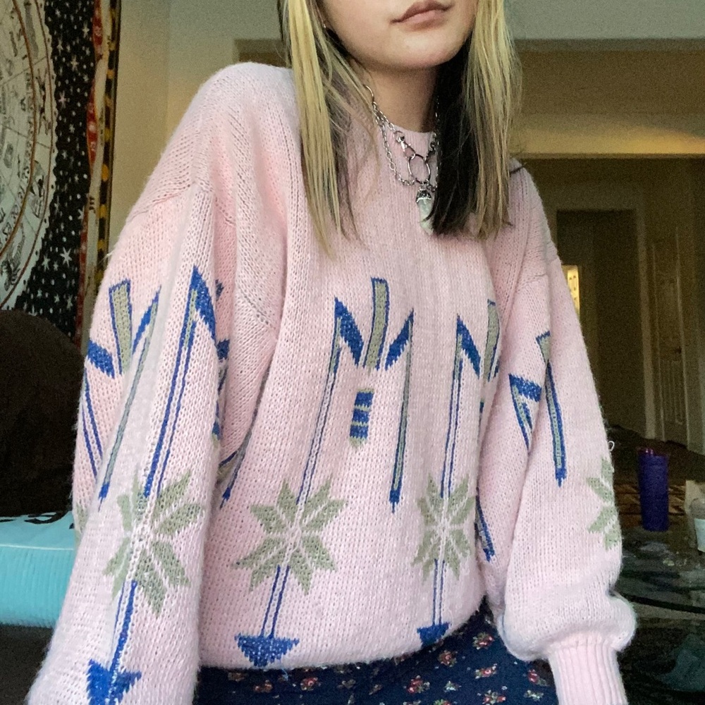 light pink sweater
